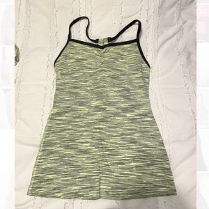 Lucy Women’s athletic top - built in bra - pale yellow / black - XS